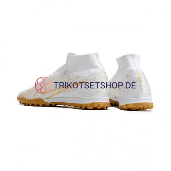 Nike Air Zoom Mercurial Vapor XV Elite TF Fotballsko Hvit Gelb Fußballschuhe