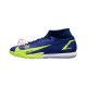Nike Mercurial Superfly VIII Recharge Academy IC Blau Gelb Fußballschuhe
