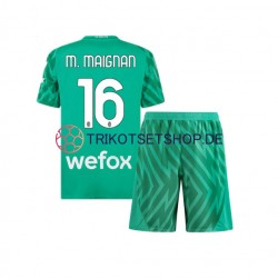 AC Mailand Mike Maignan 16 2023-2024 Torwart Kinder Trikotset Heim Kurzarm
