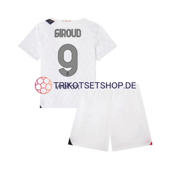 AC Mailand Olivier Giroud 9 2023-2024 Kinder Trikotset Auswärts Kurzarm