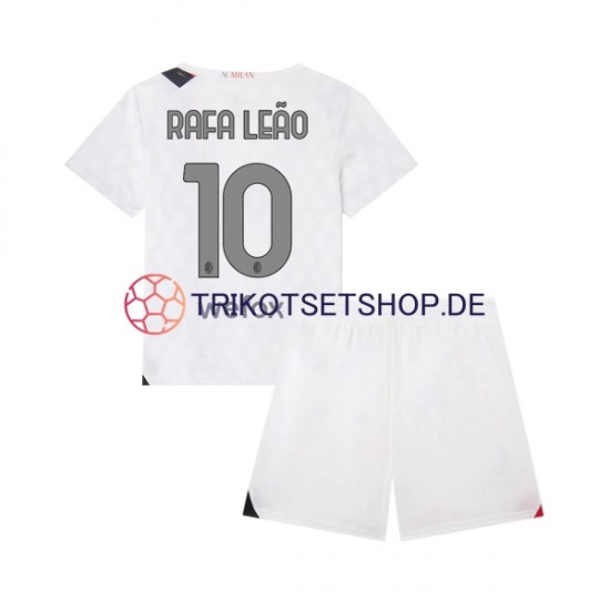 AC Mailand Rafael Leao 10 2023-2024 Kinder Trikotset Auswärts Kurzarm