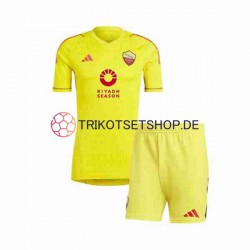 AS Rom 2023-2024 Torwart Kinder Trikotset Heim Kurzarm