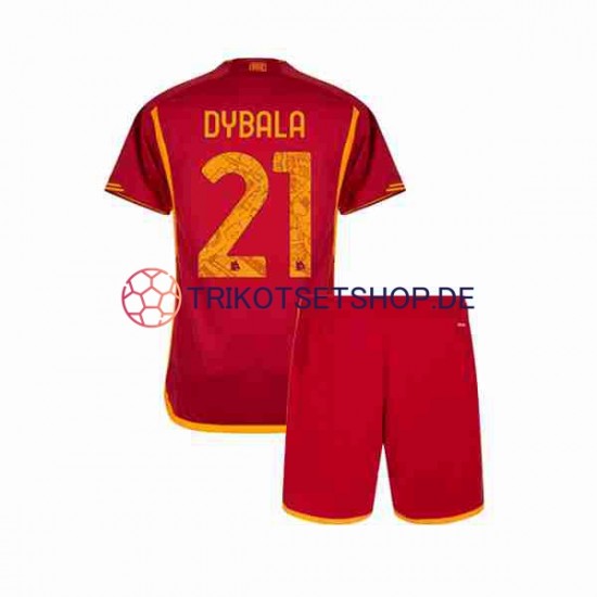 AS Rom Paulo Dybala 21 2023-2024 Kinder Trikotset Heim Kurzarm