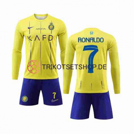 Al-Nassr Cristiano Ronaldo 7 2023-2024 Kinder Trikotset Heim Langarm