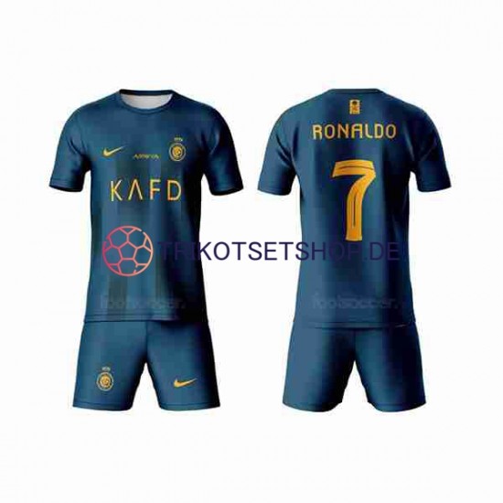 Al-Nassr Ronaldo 7 2023-2024 Kinder Trikotset Auswärts Kurzarm