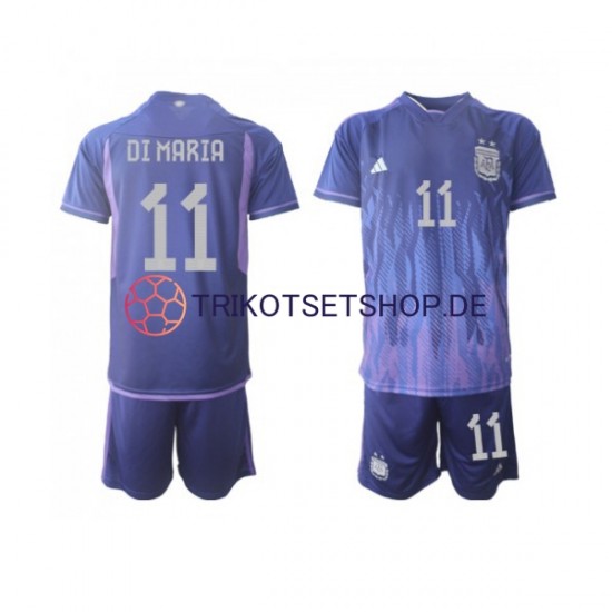 Argentinien Di Maria 11 World Cup 2022 Kinder Trikotset Auswärts Kurzarm