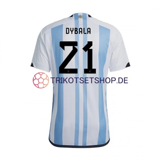 Argentinien Dybala 21 World Cup 2022 Herren Trikot Heim Kurzarm