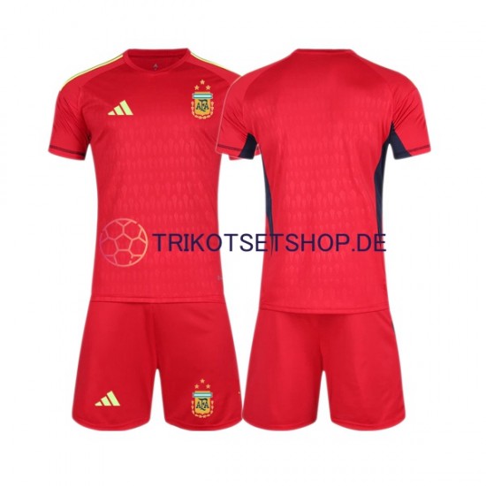 Argentinien World Cup 2022 Torwart Kinder Trikotset Auswärts Kurzarm