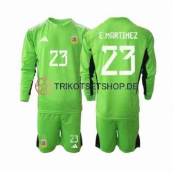 Argentinien Emiliano Martinez 23 World Cup 2022 Torwart Kinder Trikotset Heim Langarm