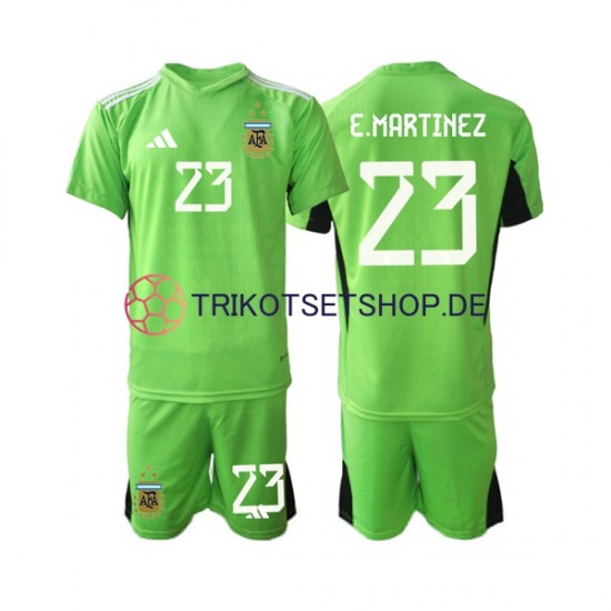 Argentinien Emiliano Martinez 23 World Cup 2022 Torwart Kinder Trikotset Heim Kurzarm