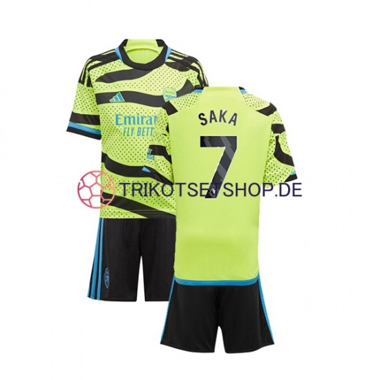 Arsenal Saka 7 2023-2024 Kinder Trikotset Auswärts Kurzarm