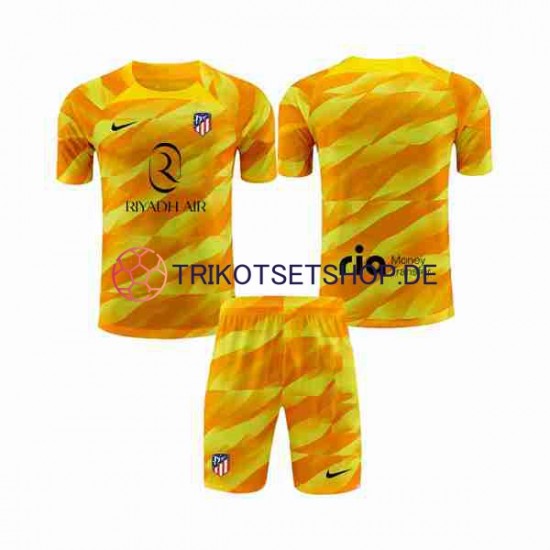 Atlético Madrid 2023-2024 Torwart Kinder Trikotset Kurzarm Orange