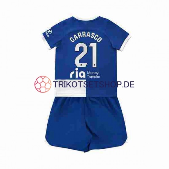 Atlético Madrid Yannick Carrasco 21 2023-2024 Kinder Trikotset Auswärts Kurzarm