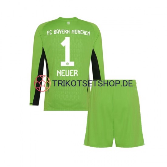 FC Bayern München Manuel Neuer 1 2023-2024 Torwart Kinder Trikotset Auswärts Langarm