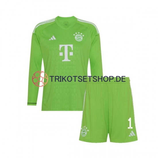 FC Bayern München Manuel Neuer 1 2023-2024 Torwart Kinder Trikotset Auswärts Langarm
