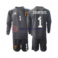 Belgien Courtois 1 2022 Torwart Kinder Trikotset Auswärts Langarm