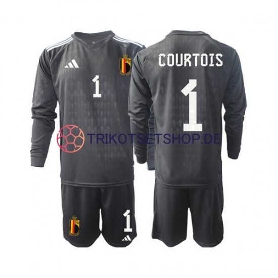Belgien Courtois 1 2022 Torwart Kinder Trikotset Auswärts Langarm