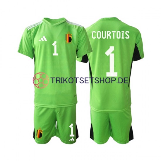 Belgien Courtois 1 2022 Torwart Kinder Trikotset Heim Kurzarm