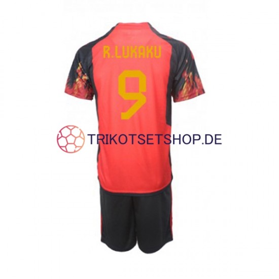 Belgien Lukaku 9 World Cup 2022 Kinder Trikotset Heim Kurzarm