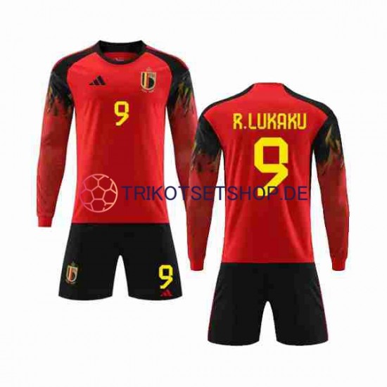 Belgien R.LUKAKU 9 World Cup 2022 Kinder Trikotset Heim Langarm