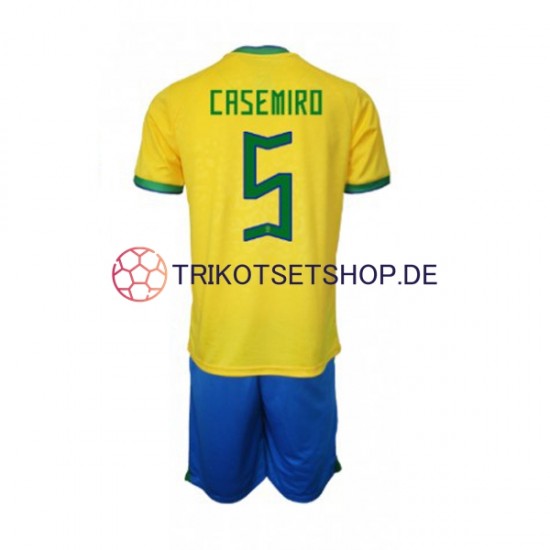 Brasilien Casemiro 5 World Cup 2022 Kinder Trikotset Heim Kurzarm