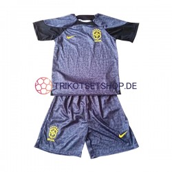 Brasilien World Cup 2022 Torwart Kinder Trikotset Heim Kurzarm