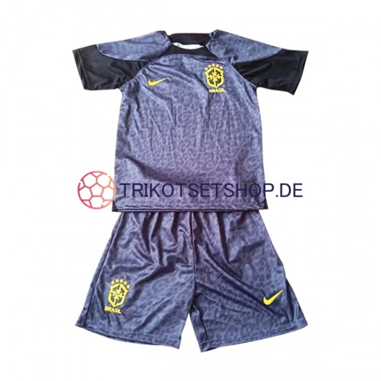 Brasilien World Cup 2022 Torwart Kinder Trikotset Heim Kurzarm
