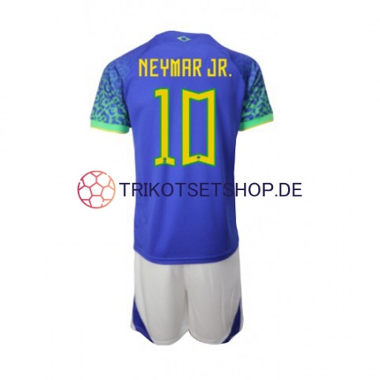 Brasilien Neymar JR 10 World Cup 2022 Kinder Trikotset Auswärts Kurzarm