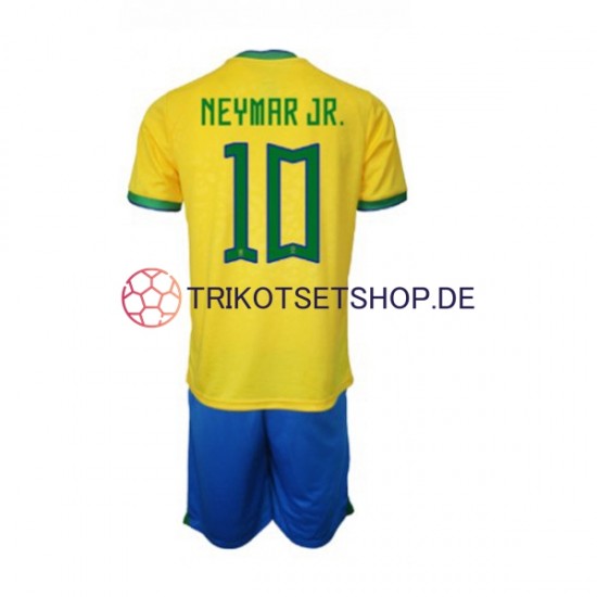 Brasilien Neymar JR 10 World Cup 2022 Kinder Trikotset Heim Kurzarm