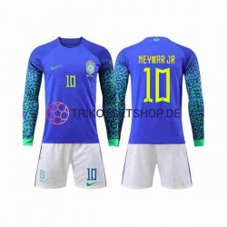 Brasilien Neymar Jr 10 World Cup 2022 Kinder Trikotset Auswärts Langarm