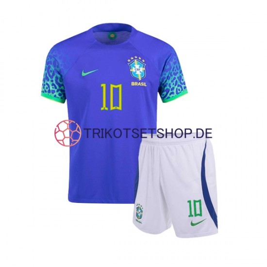Brasilien Ronaldinho 10 World Cup 2022 Kinder Trikotset Auswärts Kurzarm