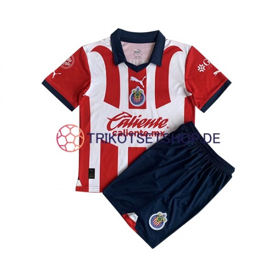 Deportivo Guadalajara 2023-2024 Kinder Trikotset Heim Kurzarm