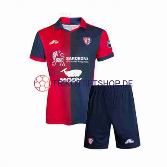 Cagliari 2023-2024 Kinder Trikotset Heim Kurzarm