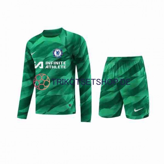 Chelsea 2023-2024 Torwart Kinder Trikotset Ausweich Langarm