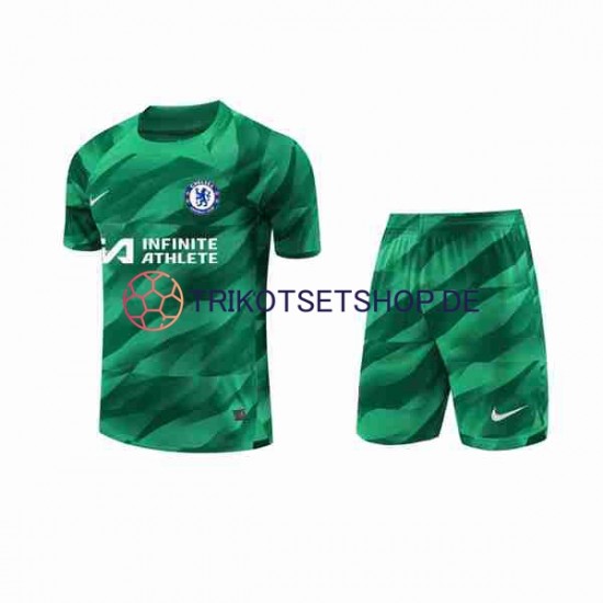 Chelsea 2023-2024 Torwart Kinder Trikotset Ausweich Kurzarm