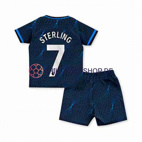 Chelsea Raheem Sterling 7 2023-2024 Kinder Trikotset Auswärts Kurzarm