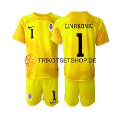 Kroatien Dominik Livakovic 1 World Cup 2022 Torwart Kinder Trikotset Heim Kurzarm