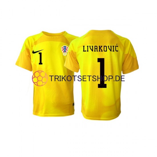 Kroatien Dominik Livakovic 1 World Cup 2022 Torwart Herren Trikot Heim Kurzarm