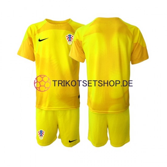 Kroatien World Cup 2022 Torwart Kinder Trikotset Heim Kurzarm