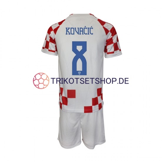 Kroatien Kovacic 8 World Cup 2022 Kinder Trikotset Heim Kurzarm
