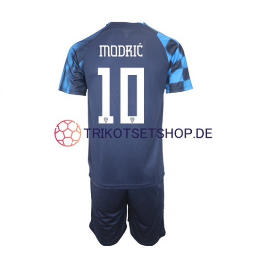 Kroatien Modrić 10 World Cup 2022 Kinder Trikotset Auswärts Kurzarm