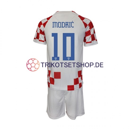 Kroatien Modrić 10 World Cup 2022 Kinder Trikotset Heim Kurzarm