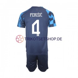 Kroatien Perisic 4 World Cup 2022 Kinder Trikotset Auswärts Kurzarm