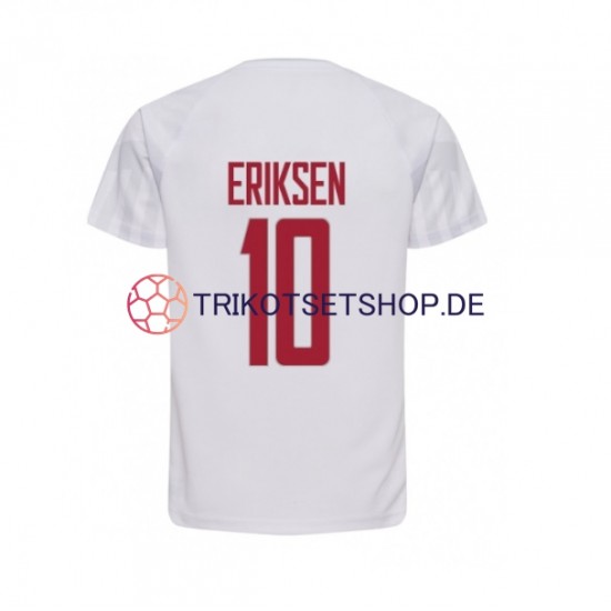 Dänemark Christian Eriksen 10 World Cup 2022 Herren Trikot Auswärts Kurzarm