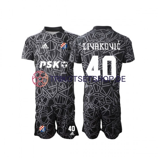 Dinamo Zagreb Livakovic 40 2022-2023 Torwart Kinder Trikotset Heim Kurzarm