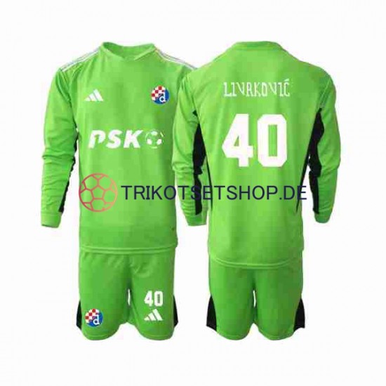 Dinamo Zagreb Livakovic 40 2023-2024 Torwart Kinder Trikotset Heim Langarm