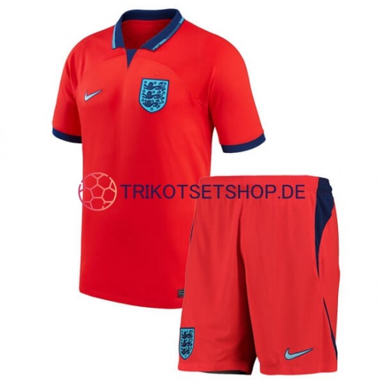 England World Cup 2022 Kinder Trikotset Auswärts Kurzarm