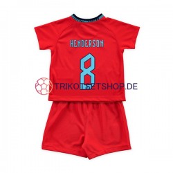 England Henderson 8 World Cup 2022 Kinder Trikotset Auswärts Kurzarm