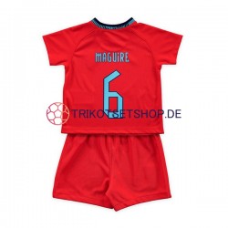 England Maguire 6 World Cup 2022 Kinder Trikotset Auswärts Kurzarm