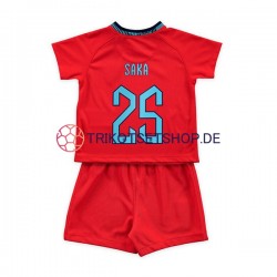England Saka 25 World Cup 2022 Kinder Trikotset Auswärts Kurzarm